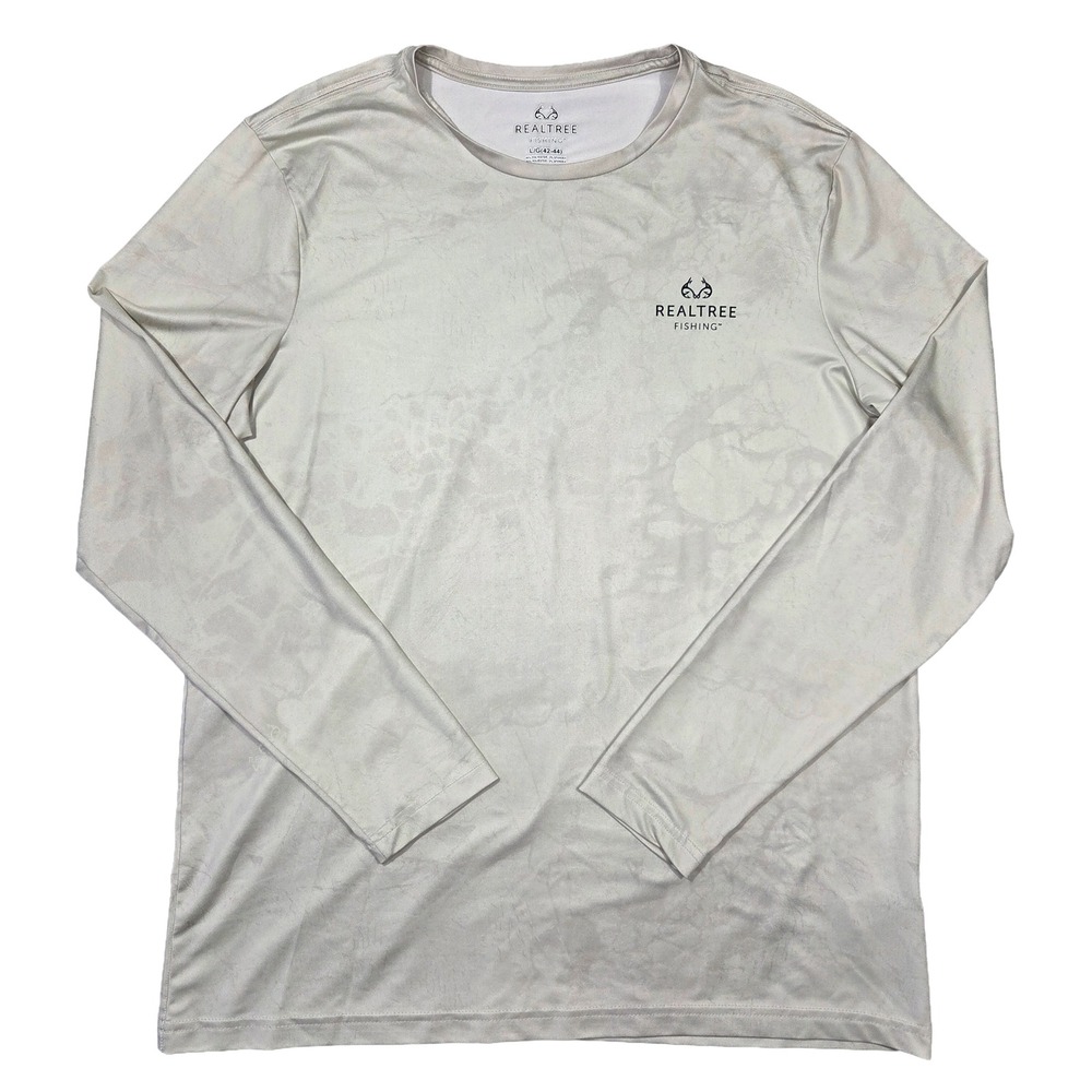 Realtree Fishing Men L Long Sleeve Performance Shirt Outdoors Camping Boat Biker